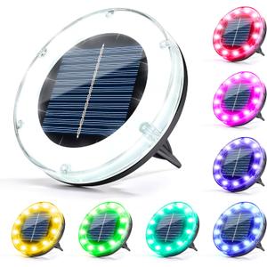 SOLPEX Color Changing Solar Ground Lights, Solar Garden Lights Outdoor Waterproof, Solar Powered Backyard Decor, Landscape Lighting for Pathway, Patio, Pool Area,Walkway (8 Packs)