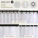 OVZME White Crushed Voile Extro Wide Sheer Curtains 90 Inches Long 2 Pieces, Textured Light Filtering Sheer Window Drapes, Farmhouse Pinch Pleated Curtains for Sliding Glass Door, 2x60Wx90L Inches