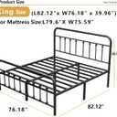 Vengarus 14-Inch King Bed Frame – Classic Metal Platform with Headboard and Footboard,Under Bed Storage, Mattress Foundation, No Box Spring Needed,Black, King2