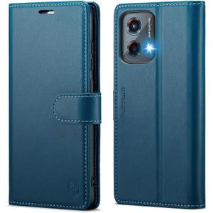 FLIPALM Wallet Case for Moto G 5G 2024, RFID Blocking Credit Card Holder, PU Leather Folio Flip Kickstand Protective Shockproof Cover for Motorola Moto G 5G 2024 (Blue)