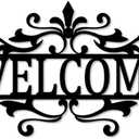 Welcome 148 Inch Sign for Front Door, Front Door Decoration, Welcome Cutout Letters Hanging Wall Art for Home, House Number Plate.