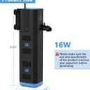 fishkeeper Aquarium Filter,265GPH Fish Tank Filter for Green Water and Algae Clean,16W Multi-Layer Filtration/Oxygenation/Circulation & Physical Sponge Submersible Pump Filter for Saltwater Freshwater