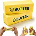 2 PCS Slow Rising Butter Squishy Toys, Soft Squeeze Stress Relief for Office and Home, Sensory Fidget for Anxiety Relief and Focus, Butter Color