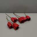 KI Store Velvet Christmas Poinsettia Burgundy Artificial Magnolia Flower Ornaments Floral Picks Stems for Christmas Tree Decorations Pack of 6 for Xmas Tree Wedding Centerpiece