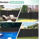 SunnyRoyal 6' x 12' Privacy Fence Screen Panel with Iron Poles Freestanding No Dig Heavy Duty Windscreen Mesh Fabric Temporary Dog Fencing for Outdoor Backyard Patio Garden (Black)