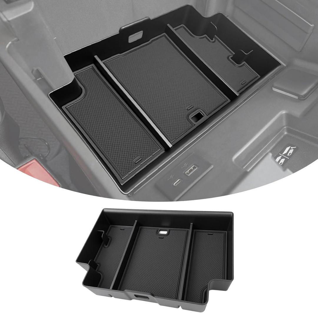 Center Console Organizer for 2022-2025 Chevy Silverado/GMC Sierra 1500 & 2024 Silverado/Sierra 2500 3500HD, Insert Armrest Storage Box Tray Accessories(Only Fits Full w/Bucket Seats)