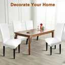 Leather Chair Covers for Dining Chairs Set of 4, Super Stretch Waterproof Kitchen Chair Covers Thickened Washable Dining Chair Slipcovers Pure White Chair Seat Cover for Dining/Kitchen/Banquet