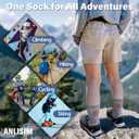 Anlisim Wool Socks, Thermal Winter Warm Thick Merino Wool Hiking Socks for Kids & Teens, 4 Pairs (XS)