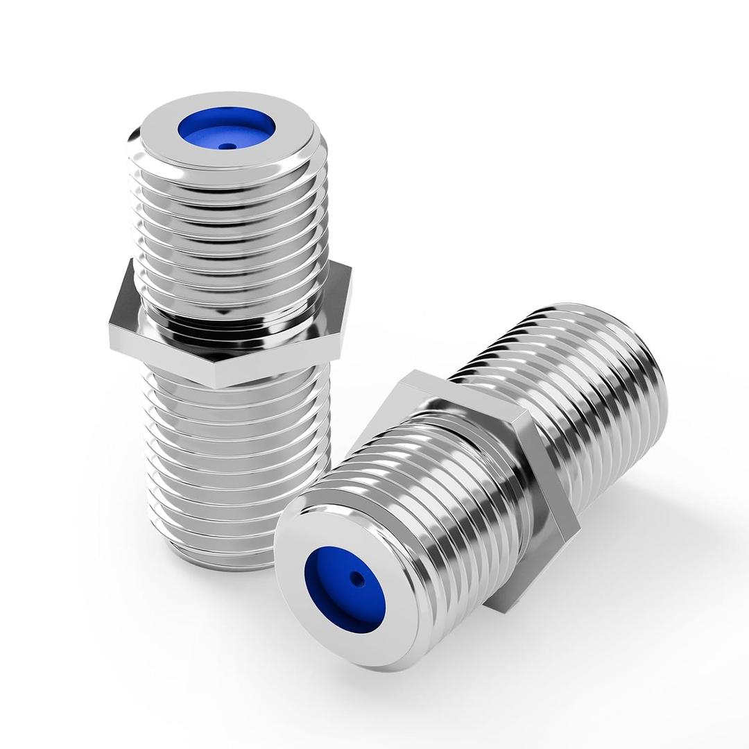 VCE 3GHz Coaxial Cable Connector, RG6 Coax Cable Extender F-Type Nickel Plated Adapter Female to Female for TV Cables, 2 Pack