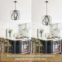 17" Black and Gold Chandelier Geometric Metal Modern Industrial Chandeliers Lighting for Farmhouse Living Room Entryway Kitchen (Bronze-4 lights)