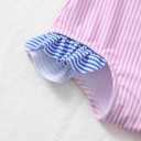 Renotemy Baby Girl Swimsuit Toddler Girls One-Piece Swimsuit Summer Beach Bikini Girl Bathing Suits with Hat 0-24 Month (3-6 Months, Pinkstripe)