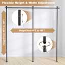Mr IRONSTONE Room Divider Curtain Rod No Drilling, Partition Room Dividers 4-10ft(H) 28-144inch(W) Adjustable, Heavy Duty Tension Rod Floor to Ceiling Freestanding, Wall Divider for Room Separation