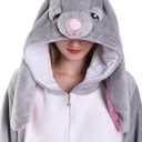 EJsoyo Adult Onesie Bunny Sleepwear Lion Animal Puppy Cartoon Costume and Teens Pajamas Unisex Christmas Halloween Cosplay, XL