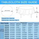 Hiasan Round Linen Table Cover 50 Inch - Wrinkle and Stain Resistant Washable Polyester Fabric Table Cloth for Dining Room Kitchen Party, White
