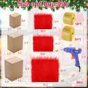 Hillsuren 3 Pack Furry Christmas Nesting Gift Boxes Faux Fur Fabric Stacking Christmas Boxes with Hot Glue Kit Ribbon for Xmas DIY Craft Holiday Present Wrapping Party Decor(Bright Style)