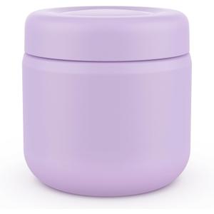 13.5oz Kids Food Thermo, Insulated Food Jar for Hot & Cold Food, Wide Mouth Leak proof Thermal Lunch Container with Lids, Stainless Steel Keep Food Warm Lunch Thermo Bowl (Lilac)