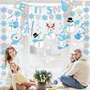 2 x Snowflake Party Decorations,Winter Wonderland Decorations Includes Let it Snow Banner,Snow Garland and Christmas Snowman Hanging Swirls, Let It Snow's Party Decorations for Indoor Winter Holiday