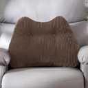 Lumbar Support Pillow for Recliner Chair/Accent Chair/Couch/Office Chair, Tufted Corduroy Back Support Cushion for Elderly, M-Shaped Recliner Cushions for Back Rest, Pain Relief, Reading, Brown