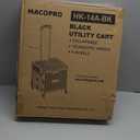 MACOPRO Folding Utility Cart Portable Rolling Crate Handcart Shopping Trolley Collapsible Tool Box, with Lid, Basket on 4 Rotate Wheels, for Grocery, Office, Luggage, Teacher (Black)