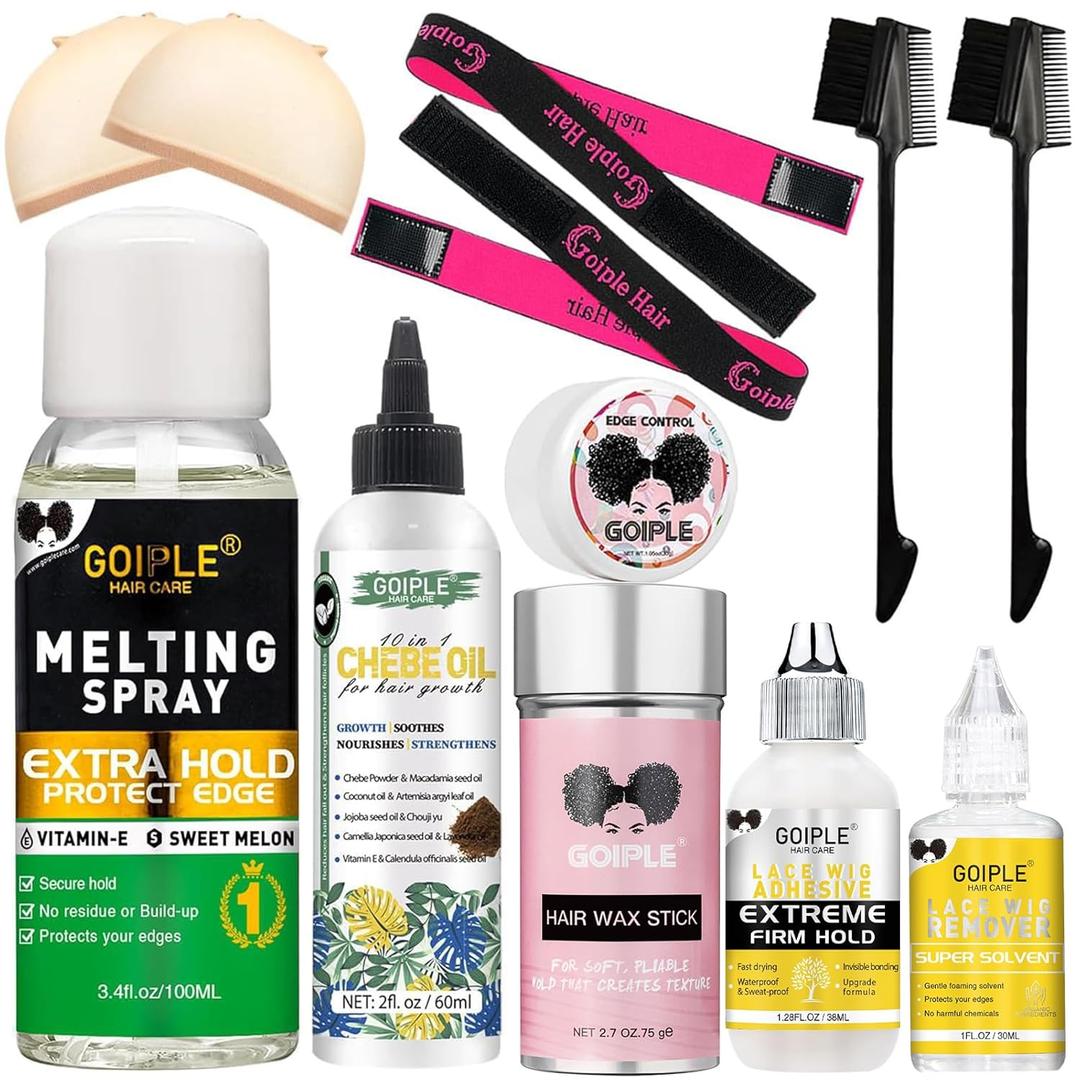 WOZUTUNT Hair-adhesives, 3.4 fl Oz Lace Melting and Holding Spray Glue for Wigs, Extra Hold for Closure Wigs Extensions, Strong Natural Forming Hold