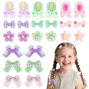 SAOROPEB 24 Pcs Hair Clips for Girls Toddler Hair Clips Cute Hair Accessories for Kids Candy Color Cartoon Design for Little Girls - Pink Purple Green