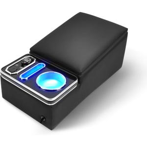 Car Center Console, Universal Bench Seat Consoles, Truck Seat Organizer and Storage, Cup Holder&Phone Holder for Small Car, Truck, Minivan (Small Center Console)