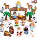 JOYIN 23 PCS Christmas Little Nativity Playset Figurine, Christmas Story Manger Scene Miniature Toys for Kids Toddlers Xmas Gift, Party Decorations Tabletop