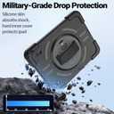 Waterproof Case for iPad 11th(A16) 2025&10th 2022 10.9", IP68 Waterproof, Full-Body Shockproof, 360Rotating Kickstand, Adjustable Shoulder Strap, Built-in Screen Protector, Black