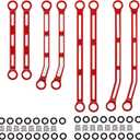 COOWOO High Clearance Chassis Links Linkage Set Upgrade Parts for 1/18 TRX-4M RC Crawler Car Set of 8 Red
