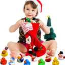24 Pack Christmas Rubber Ducks Bath Toys for Kids Boys Girls Toddlers Christmas Party Favors Stocking Stuffers Gifts