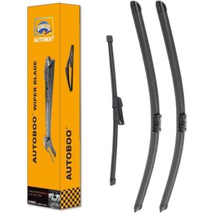 AUTOBOO 25"+22" Windshield Wipers with 15" Rear Wiper Blade Replacement for Volkswagen VW Tiguan 2018 2019 2020 2021 2022 -Original Factory Quality (Pack of 3) (25"+22"+14")
