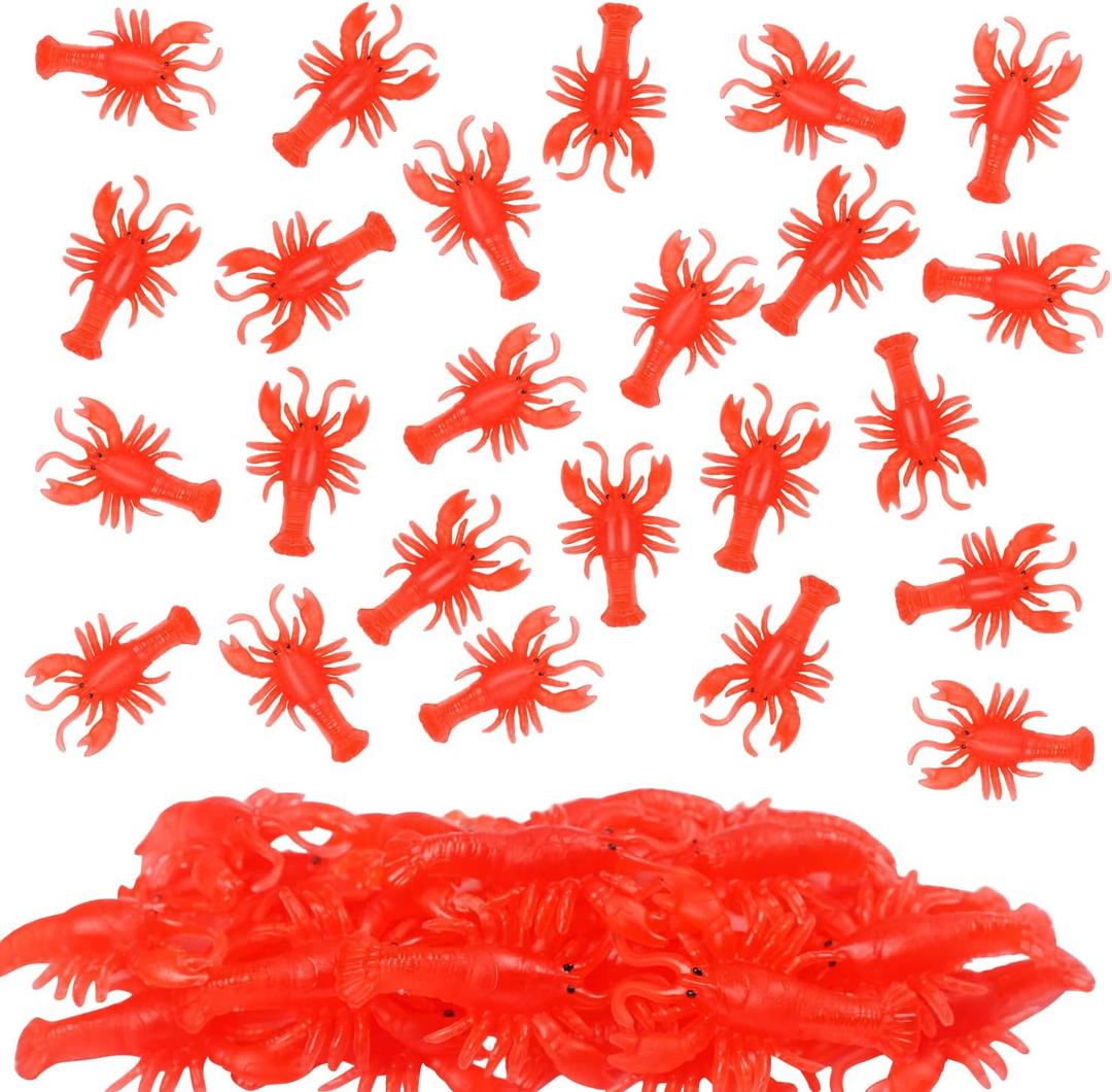 20 Pcs Mini Lobster Claw Crawfish Boil Party Supplies Soft TPR Lobster Food Models Fake Crawfish Party Decorations for Early Education Teaching Aids, Pendants, Party Shooting Props,Sea Creature Models