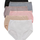 Hanes Womens Highwaisted Panties, 6pack, Moisturewicking Cotton  Briefsunderwear, Body Tones, 9 US