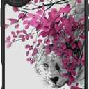 FUNMIKO for iPhone 16 Case Wireless Charging & Military-Grade Protection - Trendy Fruit Design for Women Girls, Matte Non-Slip Phone Cover with Shockproof Corners - Pink Blossoms