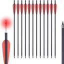 TOPARCHERY Crossbow Bolts 20 Inch（12pcs） with Lighted Nocks(6pcs), Carbon Crossbow Arrows for Practice Outdoor Hunting