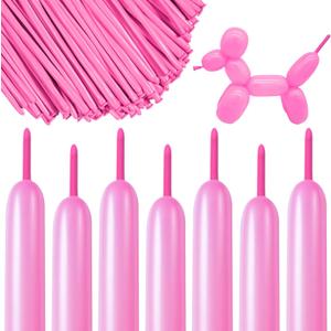 Pink 260 long Balloons 100 Pack Matte Pink Modeling Long Magic Balloons Thickening Latex Twisting DIY Animal Balloon for Birthday Wedding Christmas Festival Party Decoration