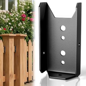 2x4 Black Fence Bracket for Wood Rail - 18 Gauge Carbon Steel Deck Railing Brackets for 2x4 (Actual 1.5”x3.5”) Lumber, 20 PCS 2 x 4 Rail Connectors, Rust-Resistant Coated Wood Fence Hardware Brackets
