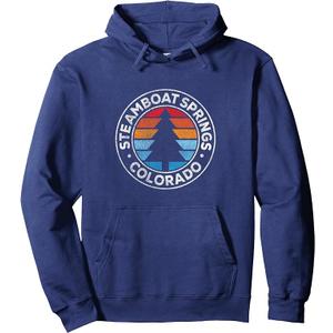 Steamboat Springs Colorado CO Vintage Graphic Retro 70s Pullover Hoodie, S