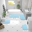 OLANLY Bathroom Rugs 36x24, Extra Soft Absorbent Chenille Bath Rugs, Rubber Backing Quick Dry, Machine Washable Bath Mats for Bathroom Floor, Tub and Shower, Home Decor Accessories, Sky Blue