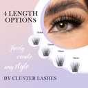 GAQQI Lash Clusters, GQ19 Individual Lashes 168pcs C Curve, DIY Lash Extension 12mm Length Only False Eyelash Clusters, Natural & Wispy Lash Wisps (GQ19,C,12mm)