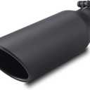 LCGP 3" Inlet Black Exhaust Tip,3" x 4" x 12" Universal Bolt On Stainless Steel Diesel Exhaust Tailpipe Tip