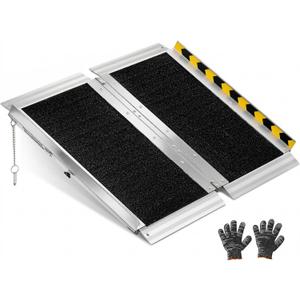 VEVOR 2FT Portable Wheelchair Ramp, Smooth Door Access No Blocking Design, 800 LBS Heavy Duty Non-Slip Threshold Ramp for Home Steps, Stairs, Doorways, Scooter, Curbs