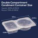4 x 10 Sets Double Compartment Condiment Containers with Lid, Small Plastic Clear Container for Sauce Snack Refrigeration Outdoor Takeaway, Food Grade BPA-Free