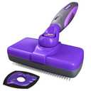 Hertzko Dog Slicker Brush and Dog Hair Remover - Self-Cleaning Brush for Cats and Dogs - Pet Hair Remover Brush for Fur - Gently Removes Mats, Tangles, and Loose Hair - Ideal for Home Use (Purple)