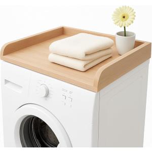 Skywin Washer Dryer Countertop 24 x 29.9 x 3.1 Inches, Single Real Solid Wood Butcher Block (Unfinished Plain Wood Surface) for One Unit Only (Washer or Dryer), Countertop Over Laundry Machine