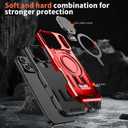 Designed for iPhone 17 Pro Max Case, Full Camera Protection, Built-in Invisible Kickstand, Heavy Duty Rugged Case with Dual-Layer Shockproof, Wireless Charging Compatible (Red)