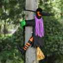 54" Crashing Witch Halloween Decoration  Flying Witch on Broom Colliding with Tree for Outdoor Yard, Porch, Garden, and Haunted House Dcor  Betty Bash Large Halloween Prop