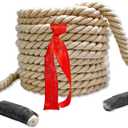 Tug of War Rope, 20 FT Natural Twisted Cotton Rope, Outdoor Yard Lawn Games Perfect for Carnival Team Building Activities, Field Day Family Reunion Birthday Party Game,