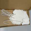 6 Pcs Pu Foam White Artificial Palm Leaves Faux Palm Tropical Leaves Fake Palm Fronds for DIY Wedding Bouquets Fake Leaves for Centerpieces Arrangements Bridal Shower Palm Leaf for Home Decor, White Palm