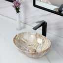Davivy 16'' X 13'' Nordic Marbling Oval Vessel Sink with Pop Up Drain,Ceramic Vessel Sink,Bathroom Sinks Above Counter,Bathroom Vessel Sinks,Counter top Sink,Oval Sink Bowls for Bathroom, 16X13.2X5.8 Inches